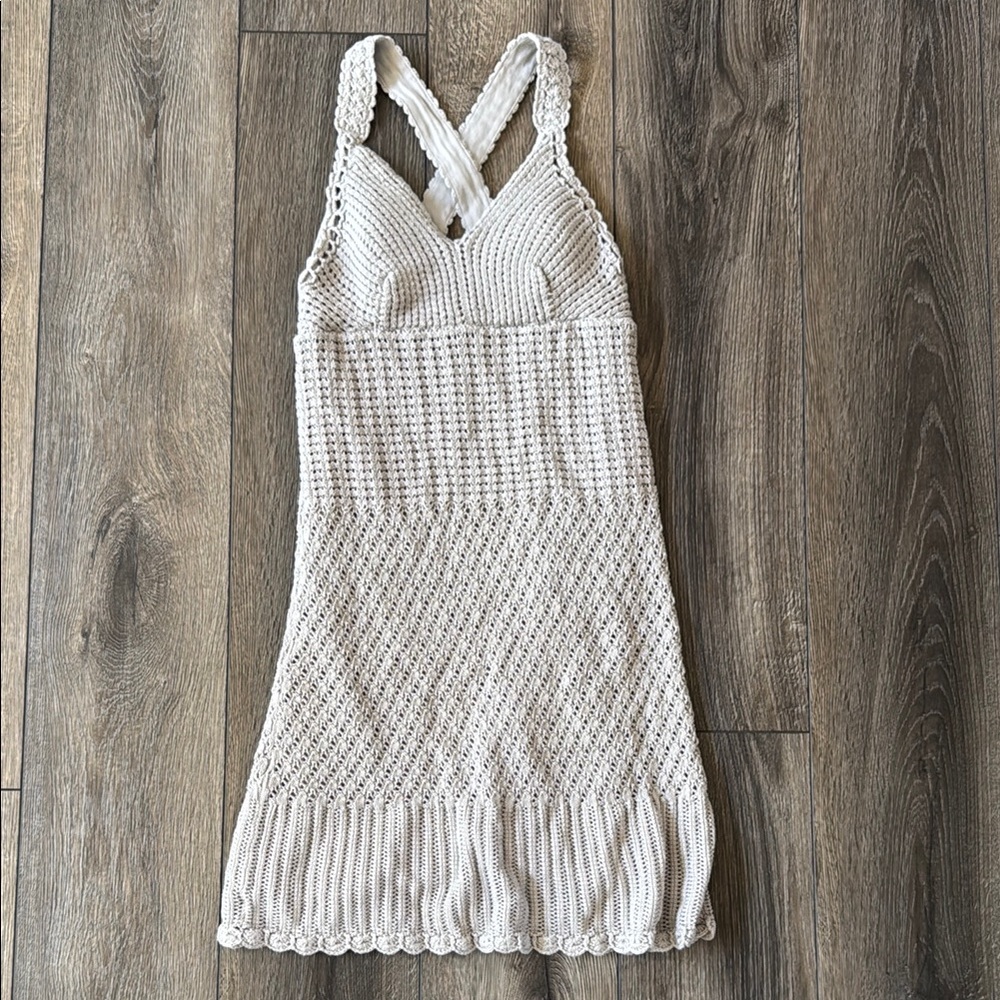 Athleta Gray Crochet Sleeveless Dress